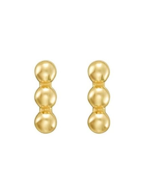 Tresorra Metallic 14K Beaded Bar Stud Earrings