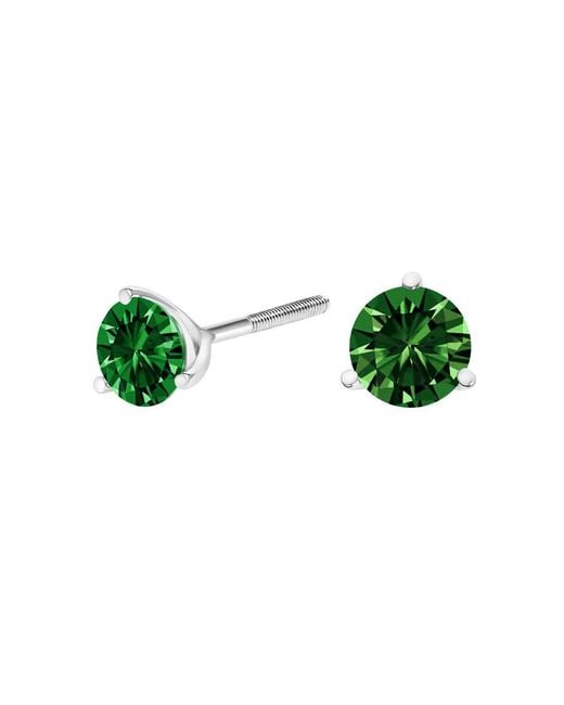 Haus of Brilliance Green 14K 1.0 Cttw 3-Prong Martini Set Lab Grown Diamond Solitaire Stud Earrings
