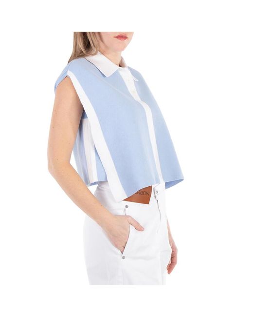 J.W. Anderson Blue Contrast Striped Polo Vest, Brand