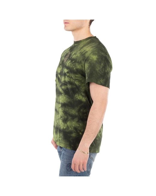 McQueen Green T-Shirt With Tie Dye Effect for men