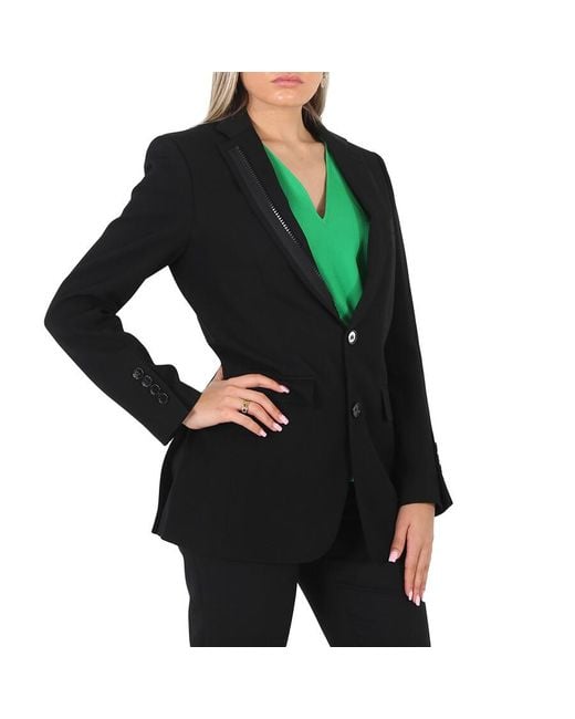 Burberry Black Ladies Tailored Single-Breasted Blazer Jacket, Brand Size 4 (Us