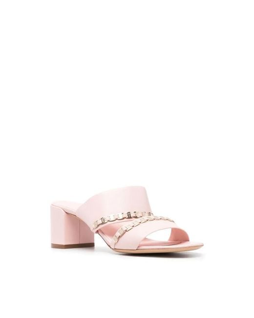 Ferragamo Pink Vara Chain Sandals