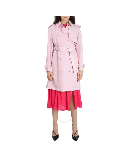 Burberry Red Classic Belted Trench Coat