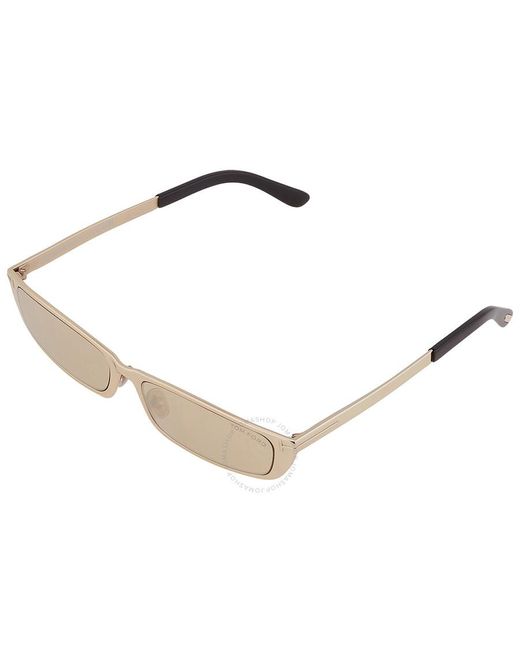 Tom Ford Natural Everett Brown Mirror Rectangular Sunglasses Ft1059 32g 59