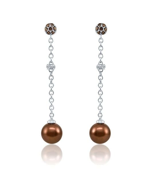 Le Vian Metallic Ladies Chocolate Pearl Earrings Set