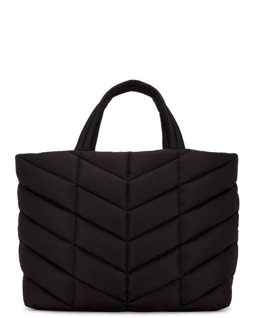 Saint Laurent Black Chevron Quilted Puffer Tote Bag for men