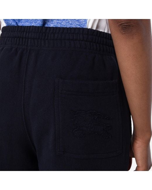 Burberry Blue Ekd Embroidered Cotton Track Pants