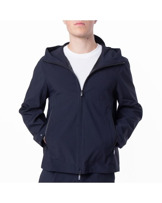 Emporio Armani Blue Windproof Blouson Jacket, Brand Size 52 (Us for men
