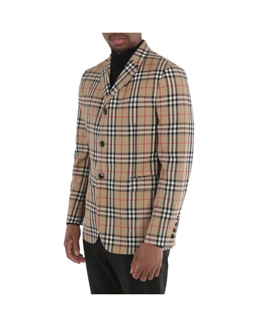 Burberry Multicolor Single-breasted Vintage Check Wool Mohair Slim Fit Tailored Jacket for men