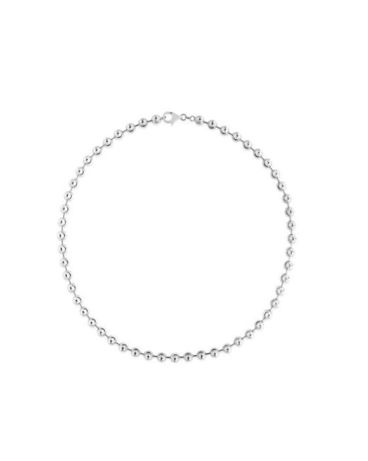 Tresorra Metallic Sterling Moon-Cut Bead Chain Necklace