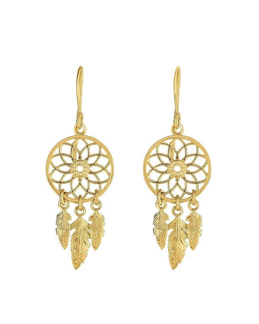 Tresorra Metallic 14K Dreamcatcher Earrings