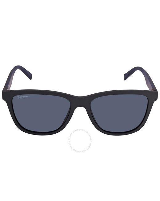 Ferragamo Blue Rectangular Sunglasses Sf998s 002 57 for men
