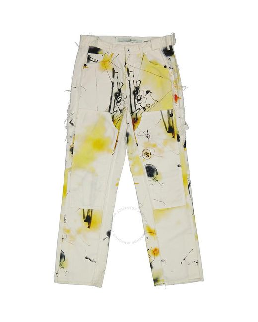 Off-White c/o Virgil Abloh Yellow Futura Abstract Carpenter Trousers for men