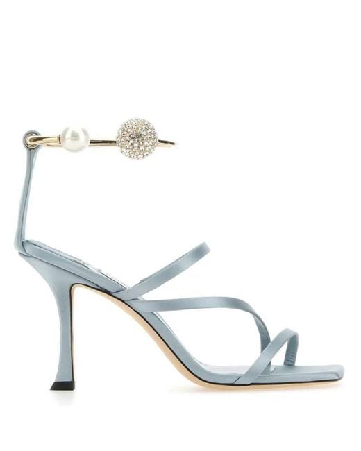 Jimmy Choo Metallic Ottilia 90 Crystal And Pearl Strap Sandals