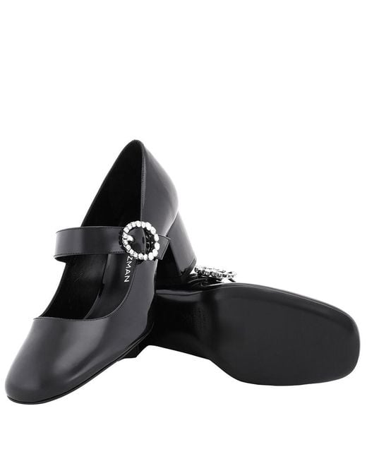Stuart Weitzman Black Sloane Mary Jane Block-Heel Pumps