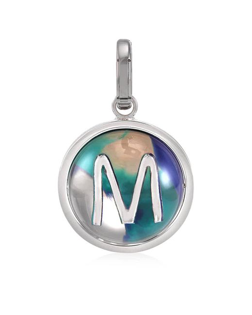Burberry Marbled Resin M Alphabet Charm in Blue | Lyst
