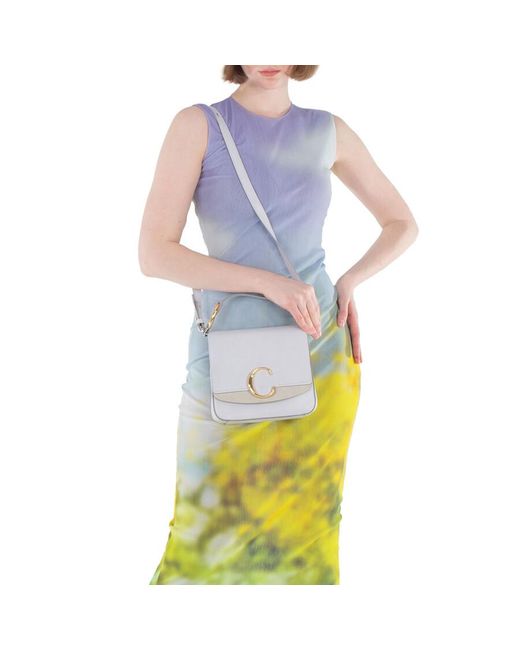 Chloé White C Small Square Shoulder Bag