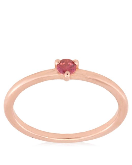 Pandora Pink Rose Gold-plated Red Cz Solitaire Ring, Size
