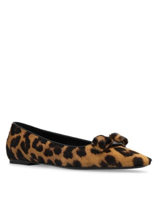 Ferragamo Brown Siwar Leopard-Print Vara Ballet Flats