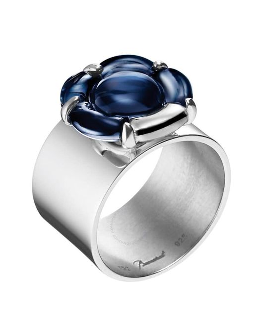 Baccarat Metallic 's B Flower Silver Crystal Ring 280669