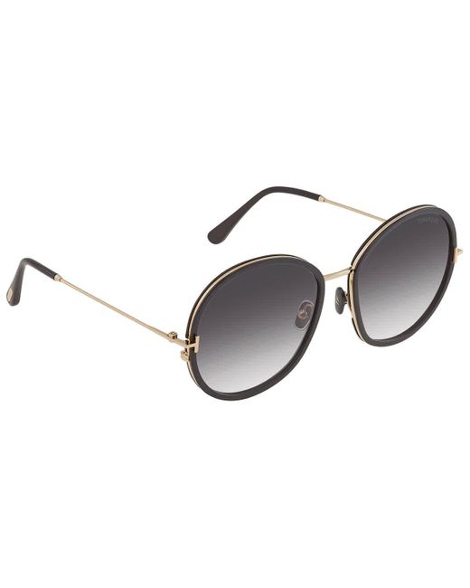 Tom Ford Gradient Smoke Round Sunglasses in Black Lyst