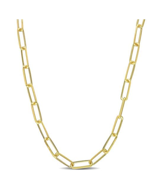 Amour Metallic 5Mm Diamond Cut Paperclip Chain Necklace