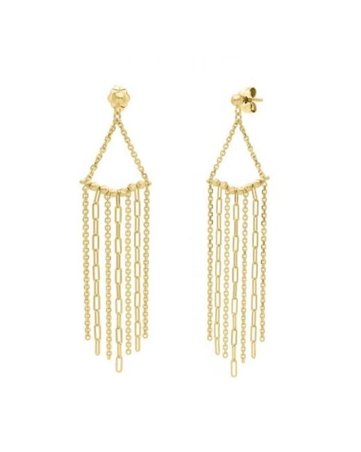 Tresorra Metallic 14K Triangle Fringe Earrings