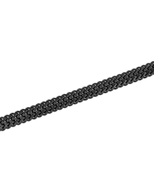 Robert Alton Black Stainless Steel & Double Row Link Bracelet for men