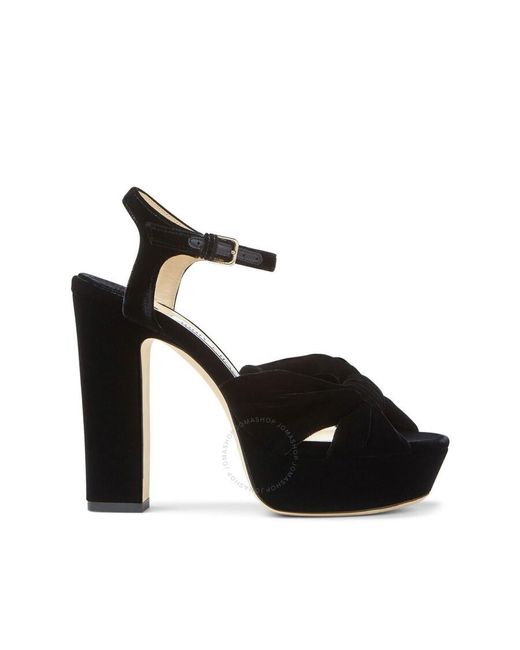 Jimmy Choo Black Heloise Platform Sandals, Brand Size 37.5 Us