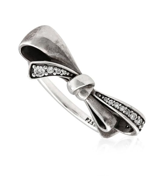 Pandora Metallic Sparkling Bow Ring, Size