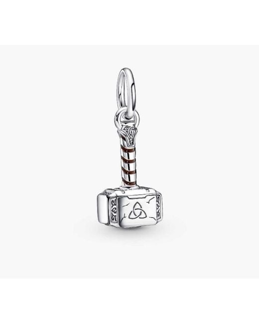 Pandora White Marvel Thors Hammer Sterling Dangle