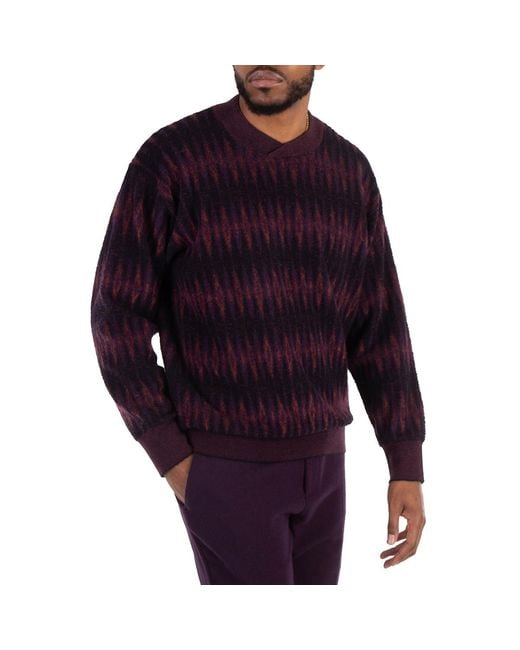 Emporio Armani Blue Alpaca And Mohair Blend Jumper for men