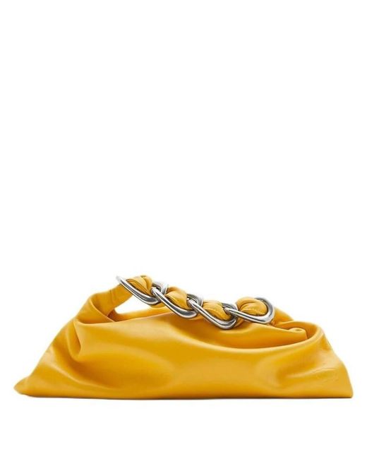Burberry Yellow Small Swan Leather Top Handle Bag
