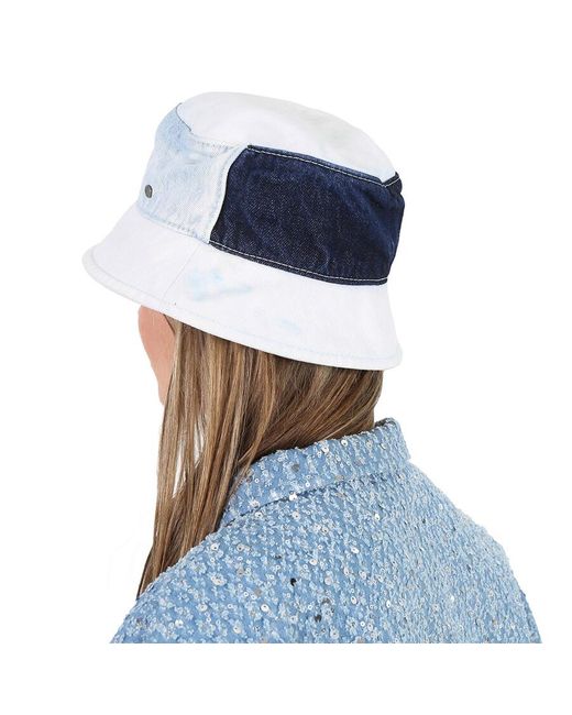 Maison Michel Blue Multicolor Axel Cotton Denim Bucket Hat