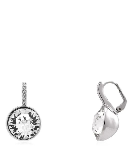 Swarovski Metallic Millenia Rhodium Plated Drop Earrings for men