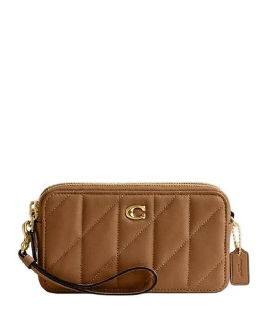 COACH Brown Kira Crossbody Bag With Pillow Quilting