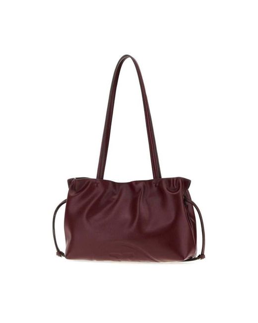 Tory Burch Purple Burgundy Synthetic Leather Small Ella Shoulder Bag Bordeaux Borse A Mano