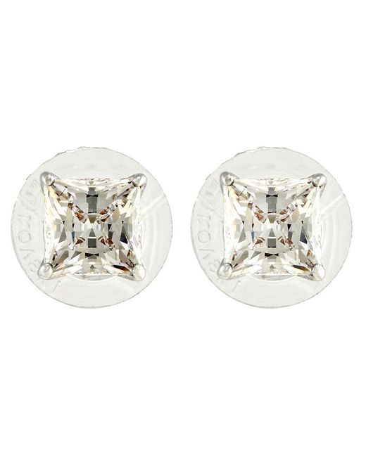 Swarovski Metallic Attract Rhodium Plated Stud Earrings for men