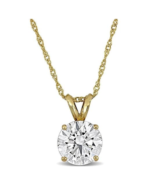 Created Forever Metallic 3Ct Tw Lab Grown Diamond Solitaire Pendant With Chain
