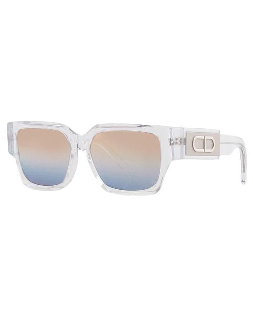 Dior White Pink Gradient Blue Square Sunglasses Dm40013u 26z 55 for men