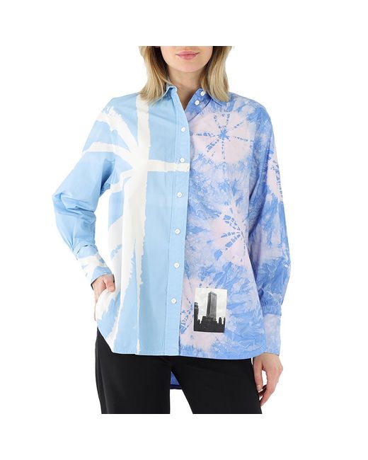 Proenza Schouler Blue Tie Dye Shirting