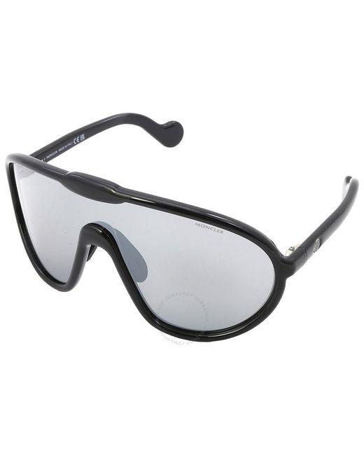 Moncler Gray Halometre Smoke Mirror Shield Sunglasses Ml0184 01c 00