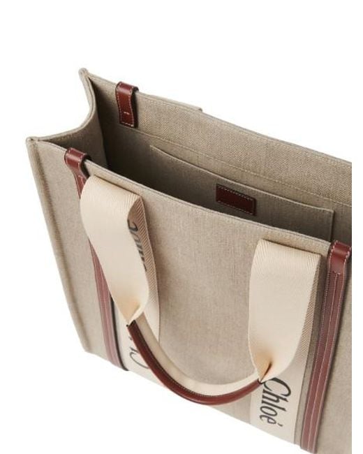 Chloé Natural Woody Canvas Tote Bag for men