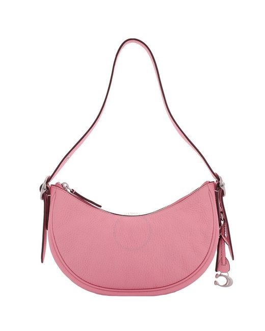 COACH Flower Pink Leather Luna Shoulder Bag