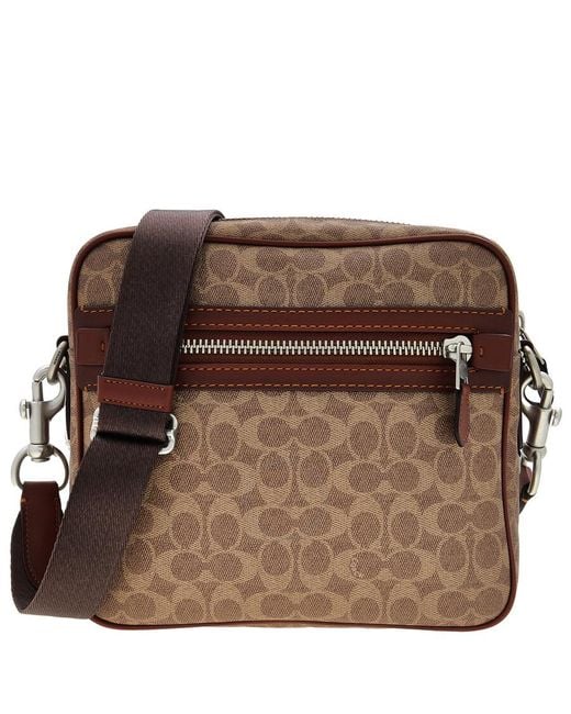 COACH Brown Signature Canvas Dylan Shoulder Bag for men