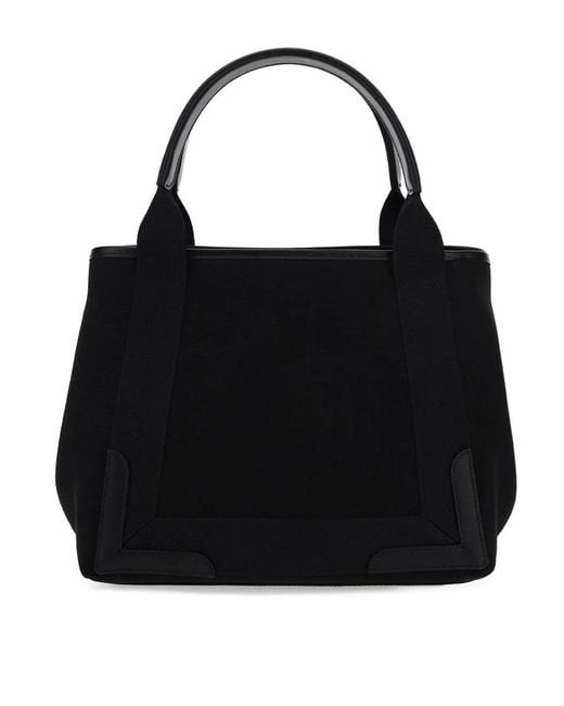 Balenciaga Black Small Cabas Logo Print Tote Bag