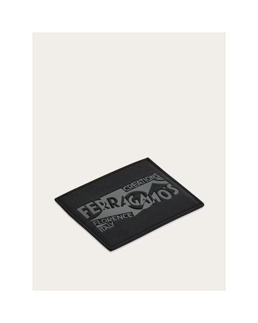 Ferragamo Black Leather Card Holder for men