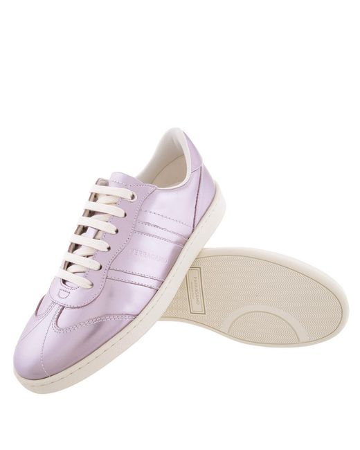 Ferragamo Purple Ferragamo Garda Low-Top Sneaker With Logo for men