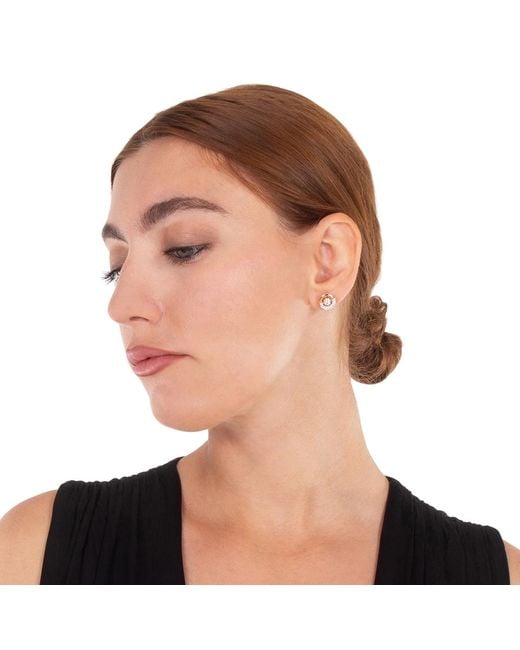 Swarovski Metallic Dextera Pierced Earrings Stud Rose Shiny Crystal