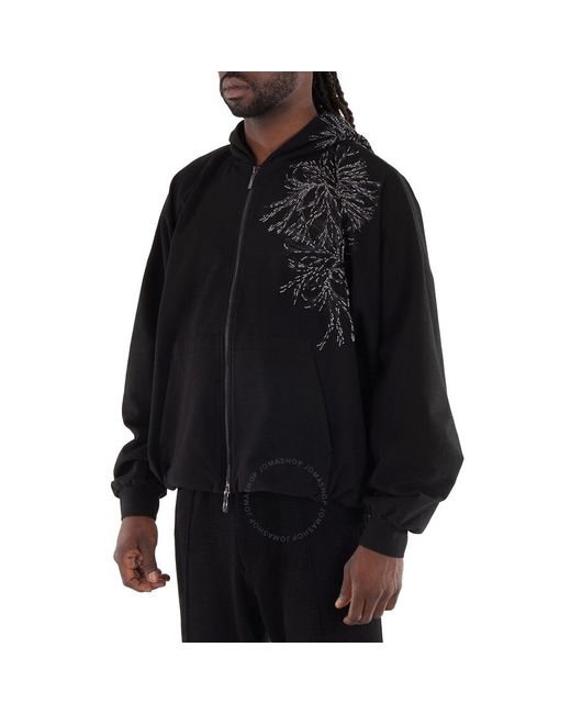 Emporio Armani Black Embellished Zip-Up Jacket for men